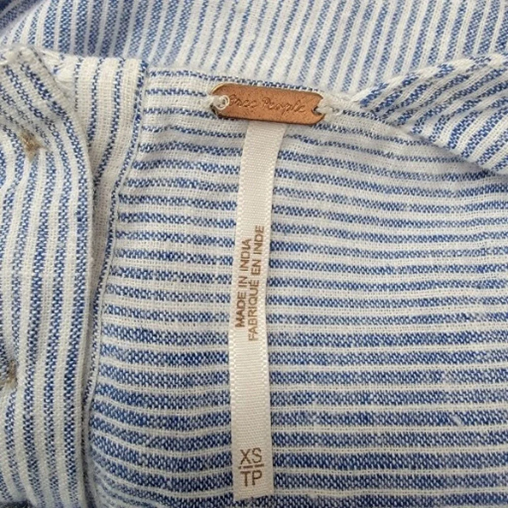 Free‎ People Endless Summer Sunset Surf Midi Dress Sky Blue Stripe Size XS READ